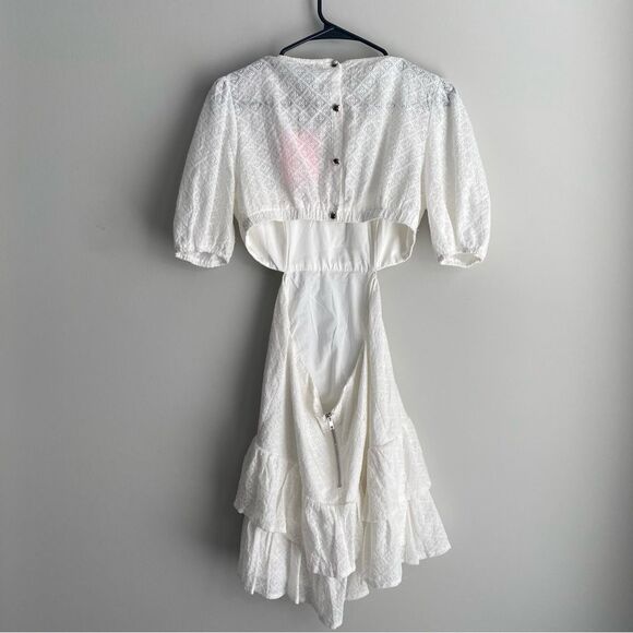 HELLO MOLLY Dream With Me Eyelet Open Back Dress White - Picture 7 of 10